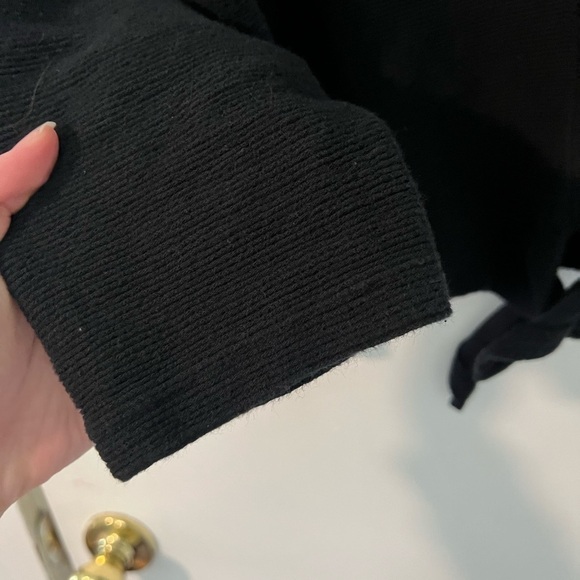 Madewell Black Texture & Thread Long-Sleeve Tie-Front Top - Picture 9 of 10